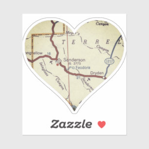 Sticker Carte rétro de Sanderson TX