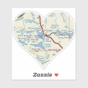 Sticker Carte rétro Jackman Maine