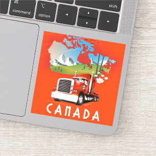 Sticker Carte routière du Canada affiche de voyage