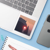 Sticker Carte simple (Ordinateur portable avec iPhone)