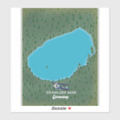 Sticker Carte Steinhuder Meer Allemagne (Feuille)