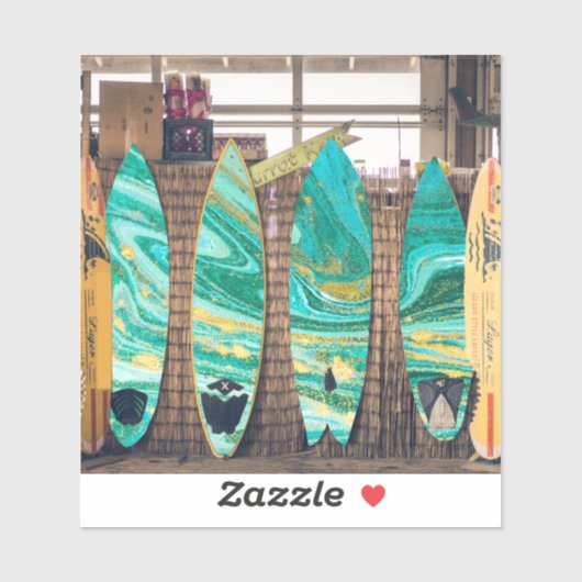Sticker carte surf (Feuille)