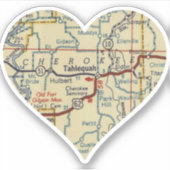 Sticker Carte Tahlequah OK (Devant)