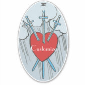 Sticker Carte Tarot 3 épées Thunder_Cove (Devant)