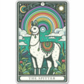 Sticker Carte Tarot Llama Spitter (Devant)