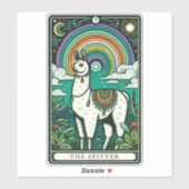 Sticker Carte Tarot Llama Spitter (Feuille)