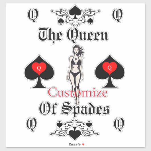 Sticker Carte Tarot Queen of Spades Thunder_Cove (Feuille)