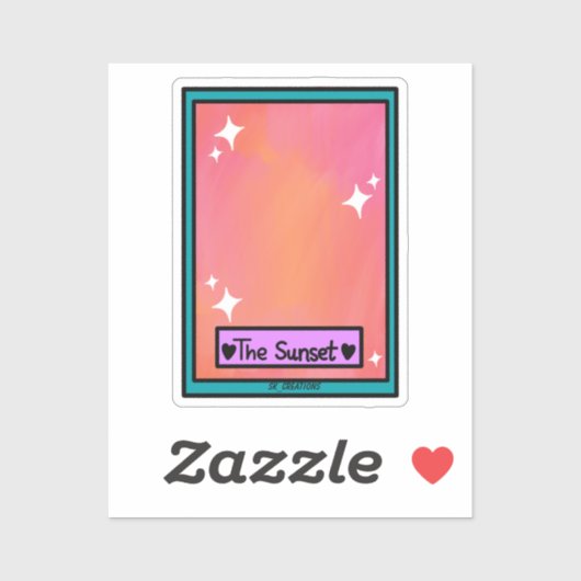 Sticker Carte Tarrot coucher de soleil (Feuille)