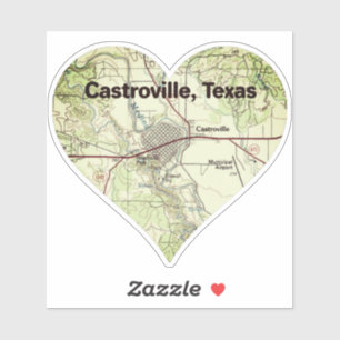 Sticker Carte topologique de Castroville TX