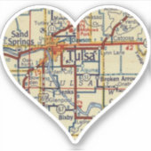 Sticker Carte Tulsa OK Retro (Devant)