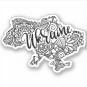 Sticker Carte ukrainienne avec motif mandala (Devant)