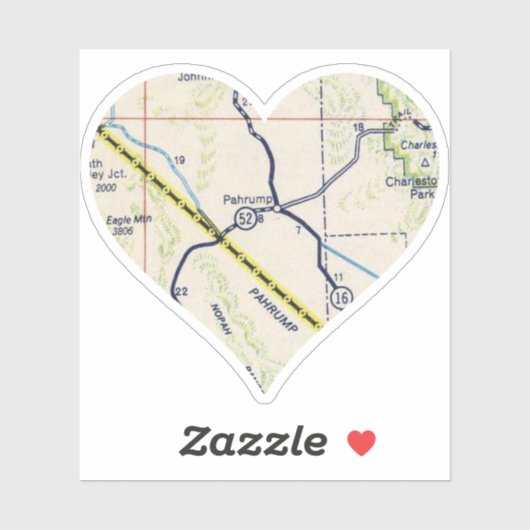 Sticker Carte Vieux Pahrump (Feuille)