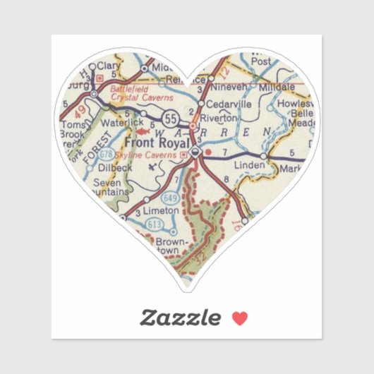 Sticker Carte Vintage avant (Feuille)