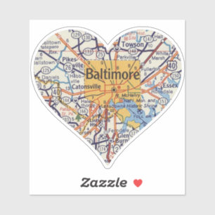 Sticker Carte Vintage Baltimore