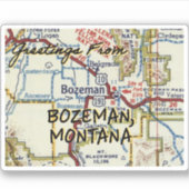 Sticker Carte Vintage Bozeman MT (Devant)