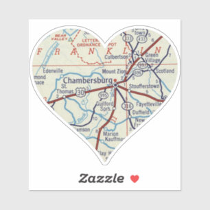 Sticker Carte Vintage Chambersburg PA