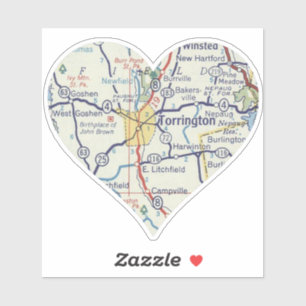 Sticker Carte Vintage CT de Torrington