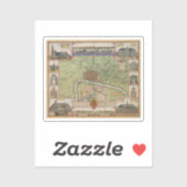 Sticker Carte vintage d'Anvers, Belgique (Feuille)