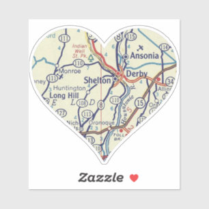 Sticker Carte Vintage de Derby CT
