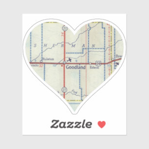 Sticker Carte Vintage de Goodland Kansas