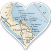 Sticker Carte Vintage de La Paz MX (Devant)