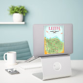 Sticker Carte vintage de Leith Écosse (Ordinateur portable sur le bureau)