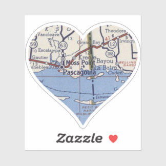 Sticker Carte Vintage de Pascagoula MS