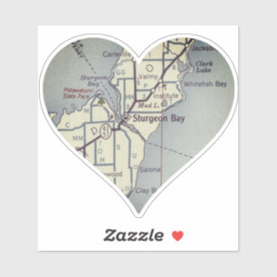 Sticker Carte Vintage de Sturgeon Bay