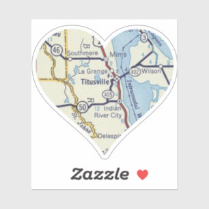 Sticker Carte Vintage de Titusville