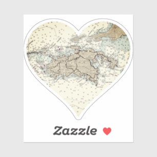 Sticker Carte Vintage des îles Vierges américaines St John