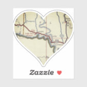 Sticker Carte Vintage Langtry Texas (Feuille)