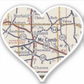 Sticker Carte Vintage McComb MS (Devant)