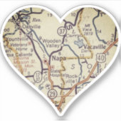 Sticker Carte Vintage Napa CA (Devant)