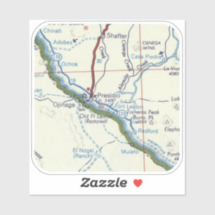 Sticker Carte Vintage Presidio TX