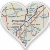 Sticker Carte Vintage Princeton NJ (Devant)