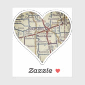 Sticker Carte vintage Sikeston (Feuille)