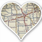 Sticker Carte vintage Sikeston (Devant)