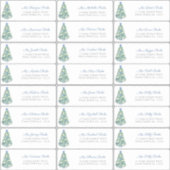 Sticker Cartes de Noël bleu blanc décoré Arbre Adresse (Devant)