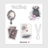 Sticker Cartes de tarot Lune Étoiles Violettes (Feuille)