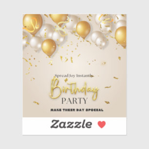Sticker Cartes d'invitation pour anniversaire élégantes et