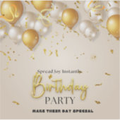 Sticker Cartes d'invitation pour anniversaire élégantes et (Devant)