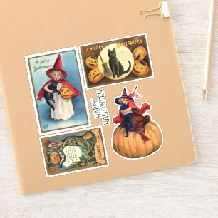 Sticker Cartes postales antiques Vintage Halloween