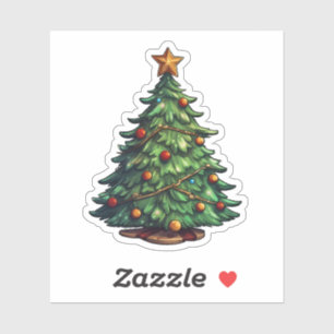 Sticker Cartographie arbre de Noël