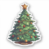 Sticker Cartographie arbre de Noël (Devant)