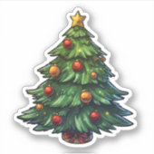 Sticker Cartographie arbre de Noël (Devant)