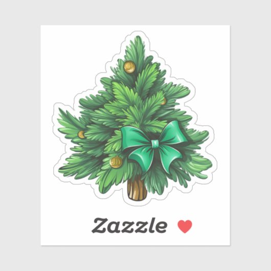 Sticker Cartographie arbre de Noël (Feuille)