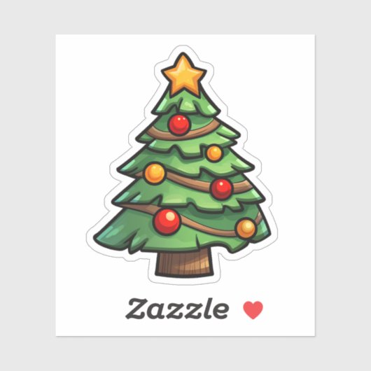 Sticker Cartographie arbre de Noël (Feuille)