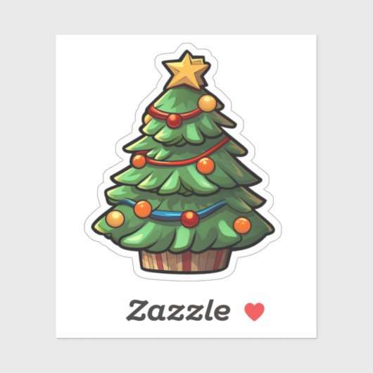 Sticker Cartographie arbre de Noël (Feuille)