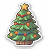 Sticker Cartographie arbre de Noël (Devant)