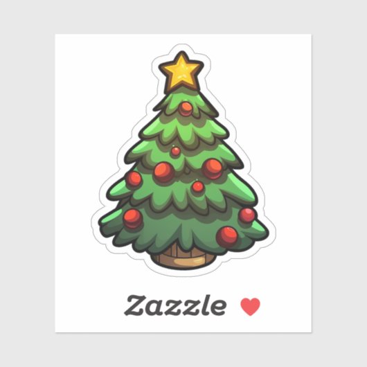 Sticker Cartographie arbre de Noël (Feuille)